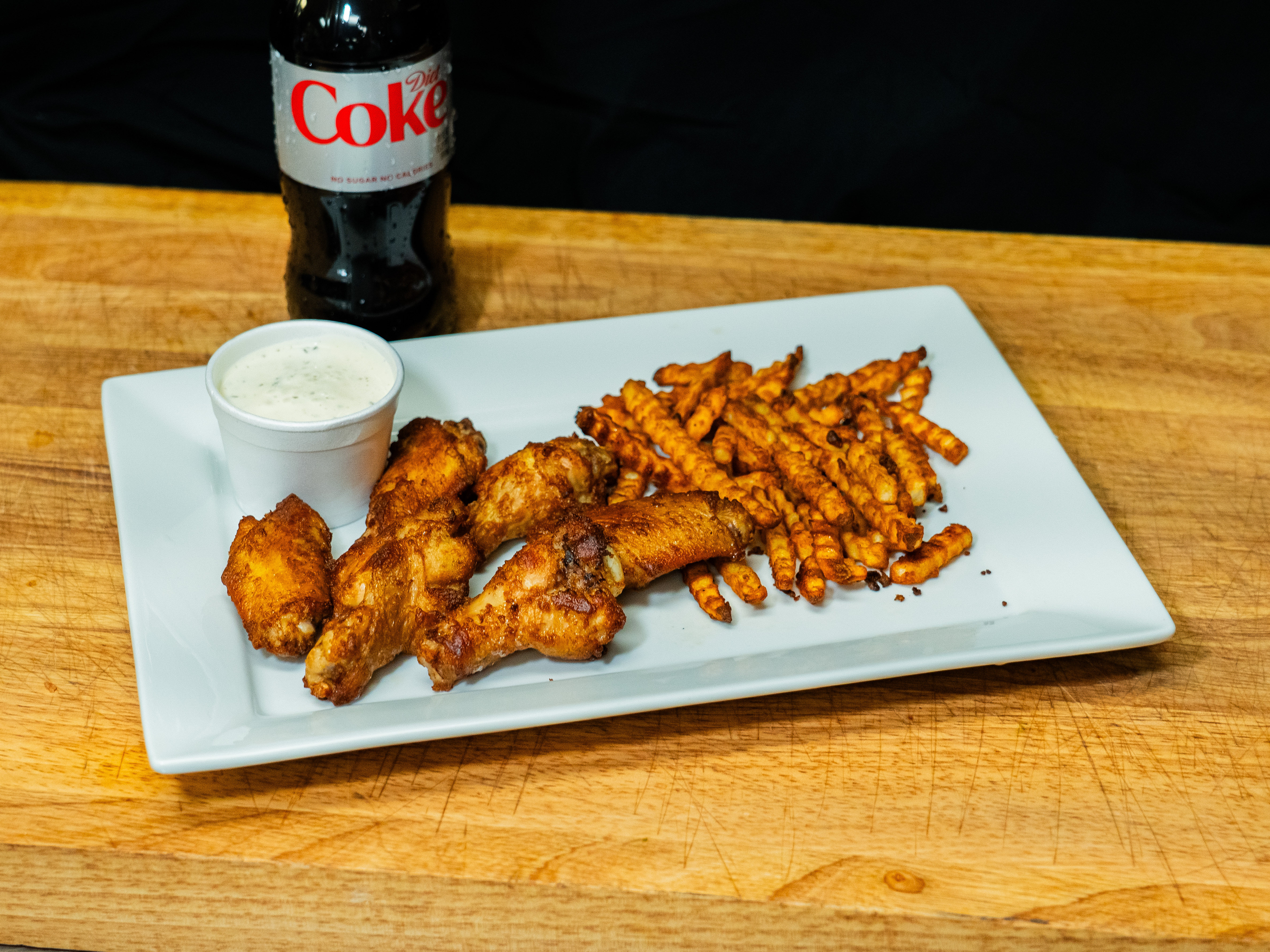 Chicken Wings with Waffle Fries